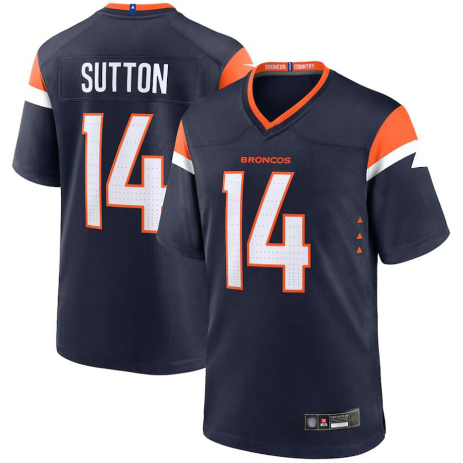 Yuxns D.Broncos #14 Courtland Sutton Player Navy Home Replica Game Stitched Jerseys