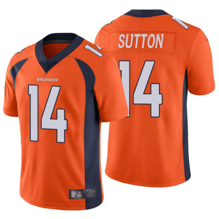 Yuxns D.Broncos #14 Courtland Sutton Player Orange Limited Stitched Jerseys