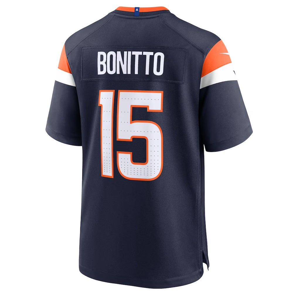 Yuxns D.Broncos #15 Nik Bonitto Player Navy Home Game Stitched Jerseys