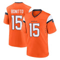 Yuxns D.Broncos #15 Nik Bonitto Player Orange Alternate Collection Throwback Game Stitched Jerseys