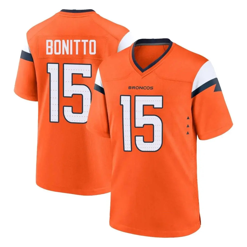 Yuxns D.Broncos #15 Nik Bonitto Player Orange Alternate Collection Throwback Game Stitched Jerseys