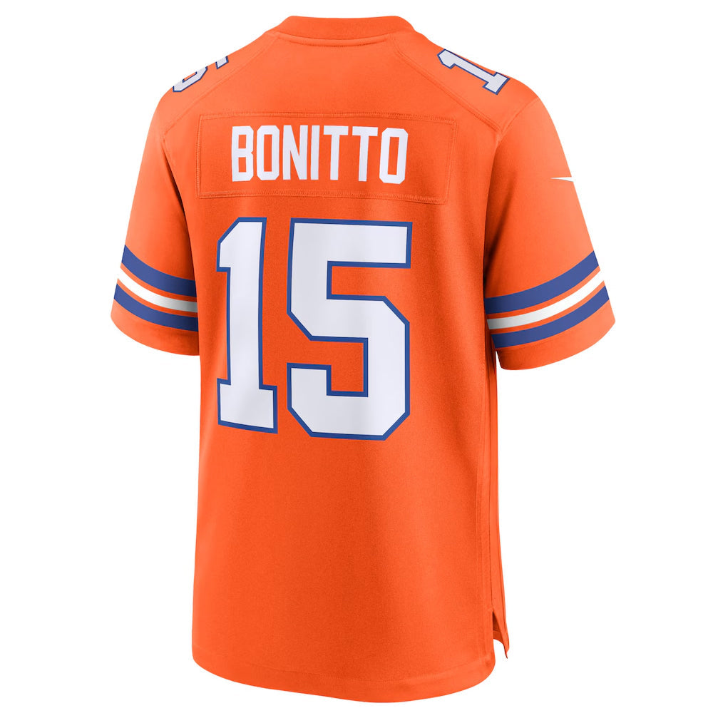 Yuxns D.Broncos #15 Nik Bonitto Player Orange Collection Throwback Game Stitched Jerseys