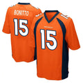 Yuxns D.Broncos #15 Nik Bonitto Player Orange Color Home Game Stitched Jerseys