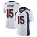 Yuxns D.Broncos #15 Nik Bonitto Player White Vapor Untouchable Limited Home Game Stitched Jerseys