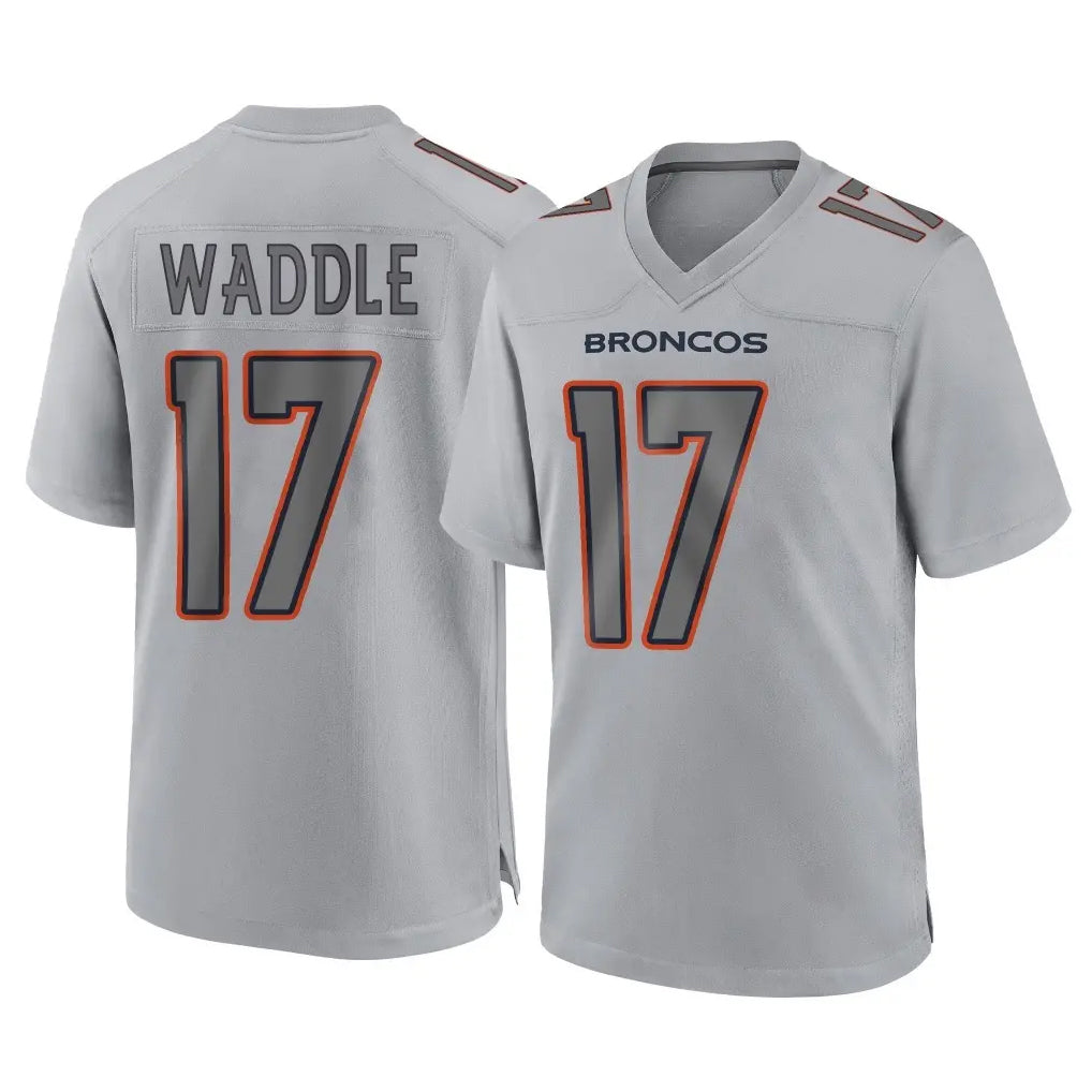 Yuxns D.Broncos #17 Jaylen Waddle Player Gray Atmosphere Fashion Limited Game Stitched Jerseys