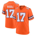 Yuxns D.Broncos #17 Jaylen Waddle Player Orange Alternate Collection Throwback Game Stitched Jerseys