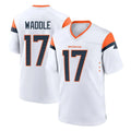 Yuxns D.Broncos #17 Jaylen Waddle Player White Home Game Stitched Jerseys