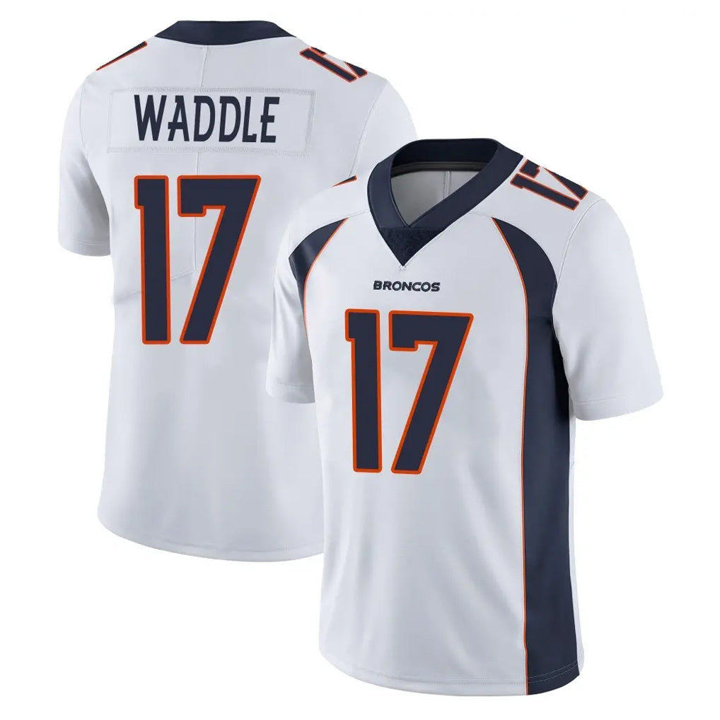 Yuxns D.Broncos #17 Jaylen Waddle Player White Vapor Untouchable Limited Home Game Stitched Jerseys