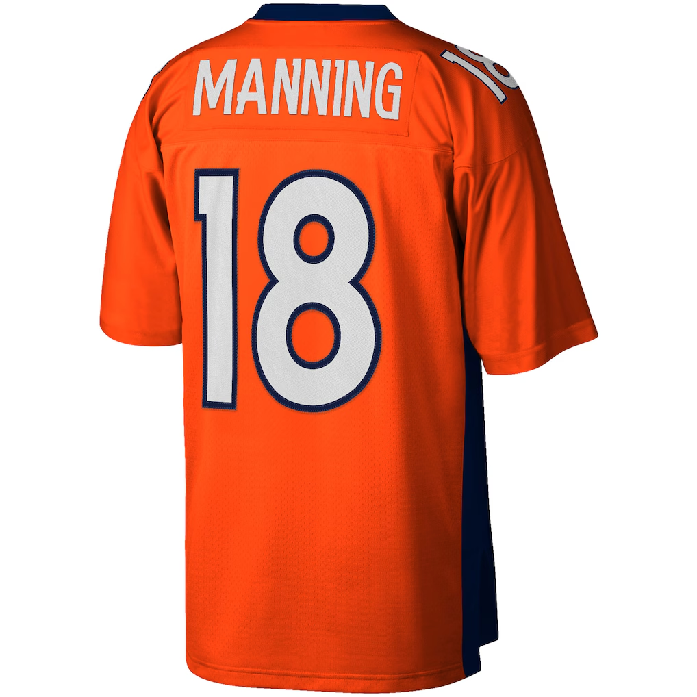 Yuxns D.Broncos #18 Peyton Manning Mitchell & Ness Orange Big & Tall 2015 Retired Player Replica Puhic Stitched Jerseys