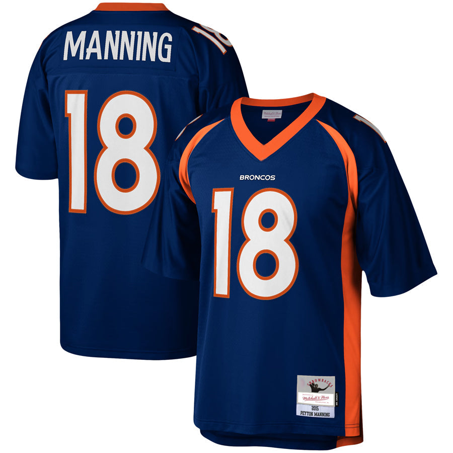 Yuxns D.Broncos #18 Peyton Manning Player Mitchell & Ness Navy Legacy Replica Stitched  Jerseys