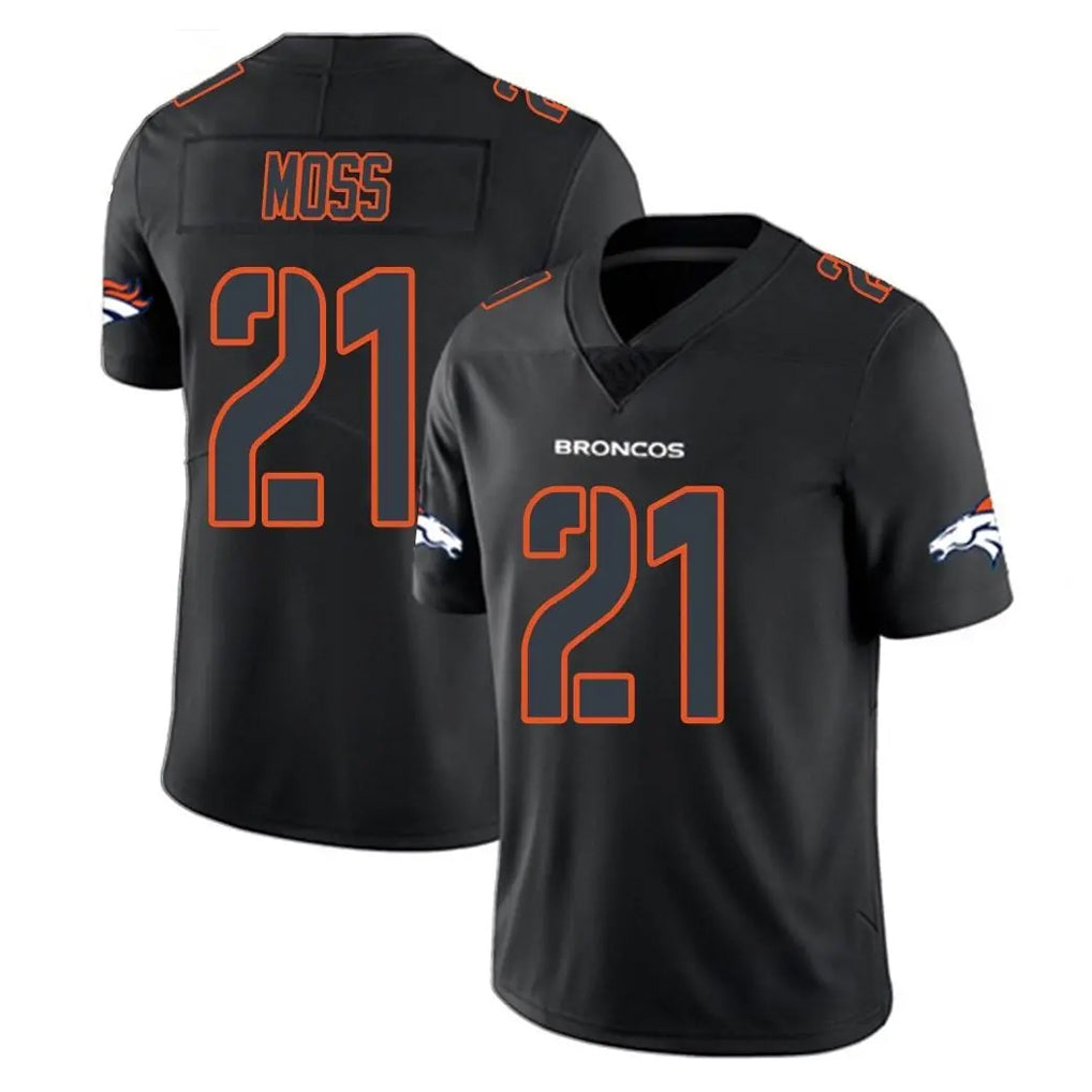 Yuxns D.Broncos #21 Riley Moss Player Black Impact Limited Game Stitched Jerseys