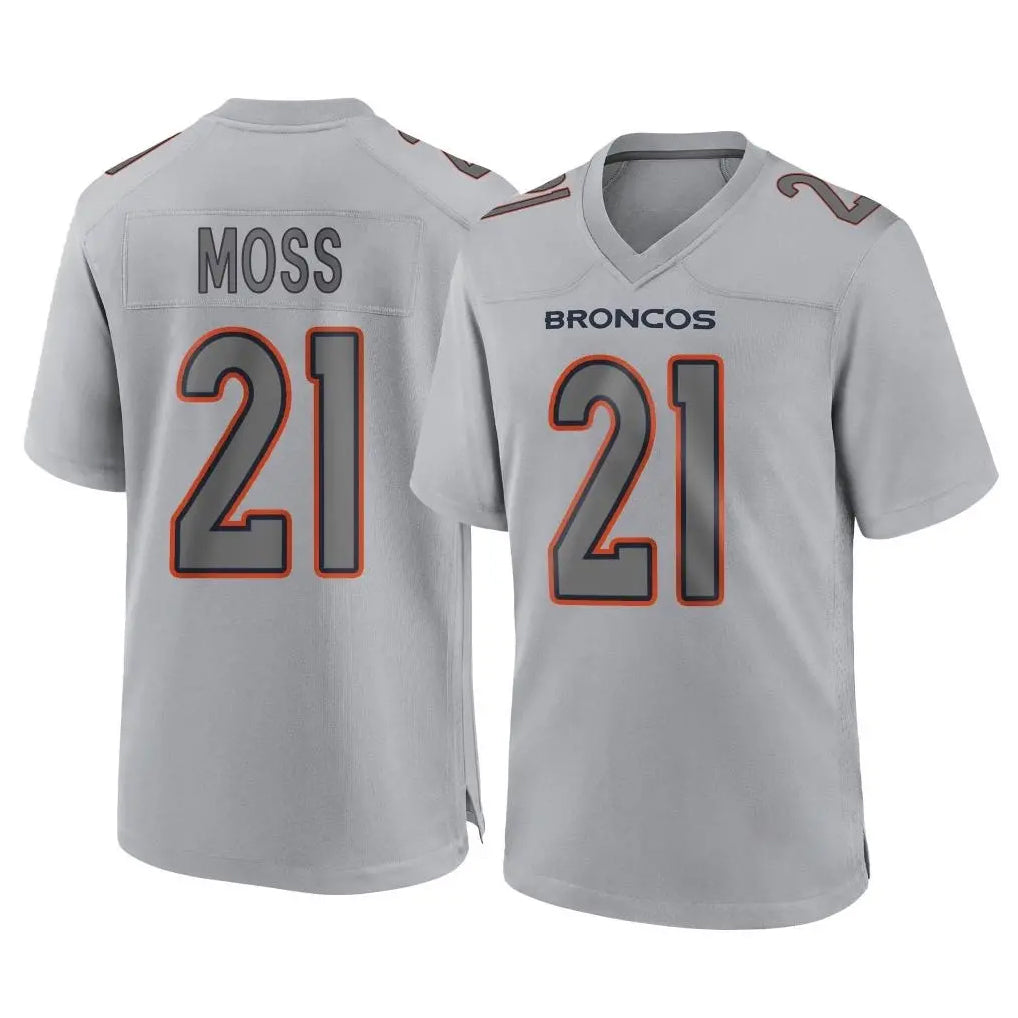 Yuxns D.Broncos #21 Riley Moss Player Gray Atmosphere Fashion Limited Game Stitched Jerseys