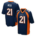 Yuxns D.Broncos #21 Riley Moss Player Navy Game Stitched Jerseys