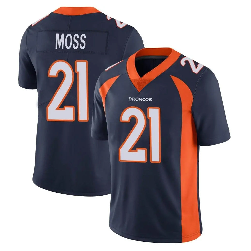 Yuxns D.Broncos #21 Riley Moss Player Navy Vapor Untouchable Limited Game Stitched Jerseys