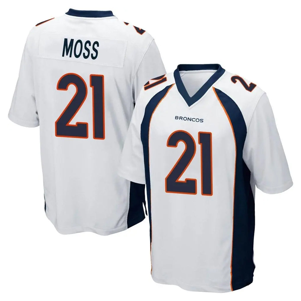 Yuxns D.Broncos #21 Riley Moss Player White Game Stitched Jerseys