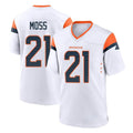 Yuxns D.Broncos #21 Riley Moss Player White Home Game Stitched Jerseys