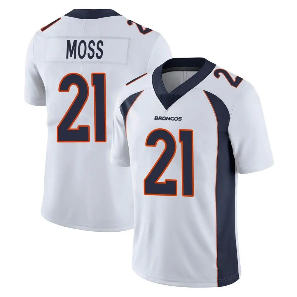 Yuxns D.Broncos #21 Riley Moss Player White Vapor Untouchable Limited Home Game Stitched Jerseys