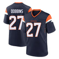 Yuxns D.Broncos #27 J.K. Dobbins Player Navy Home Game Stitched Jerseys