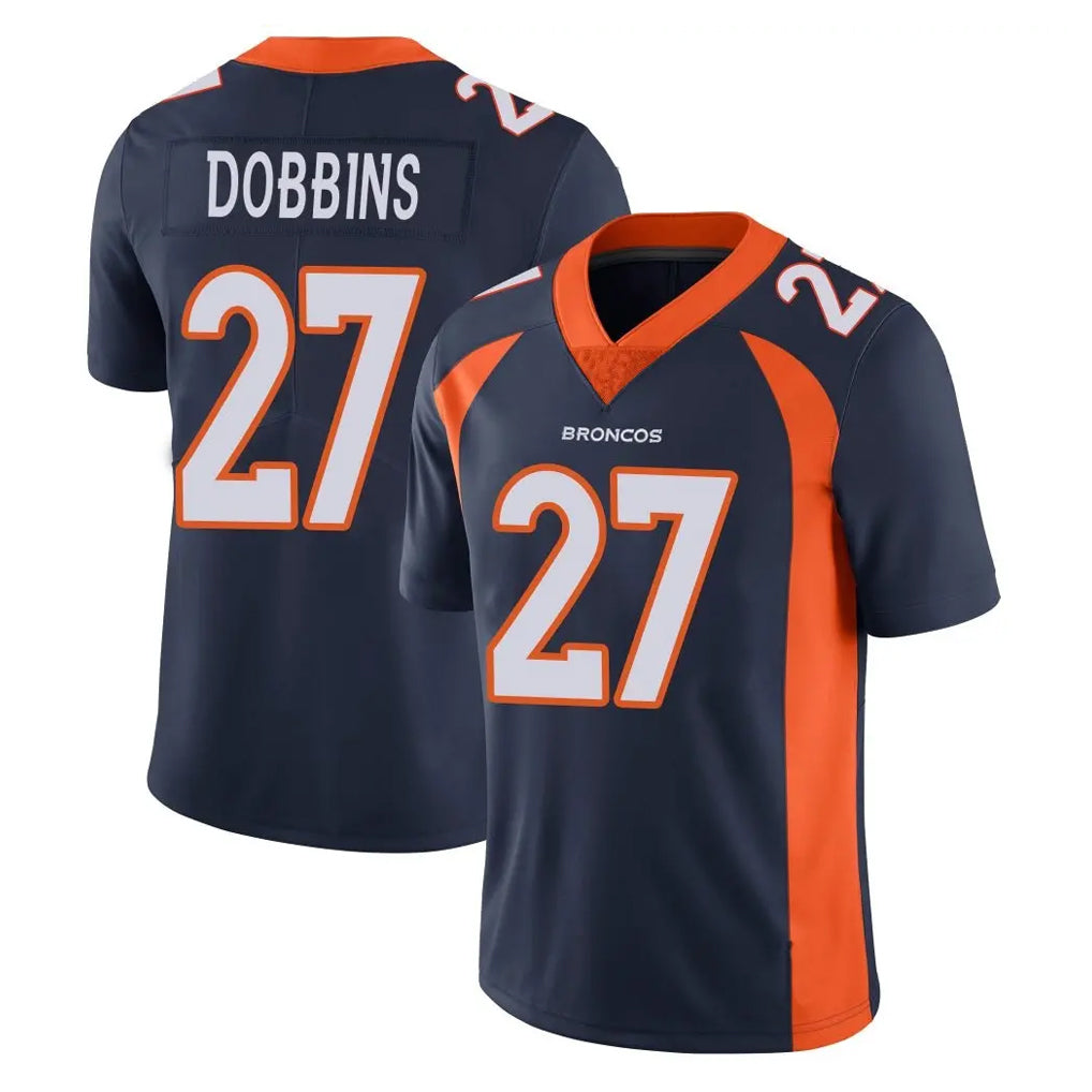 Yuxns D.Broncos #27 J.K. Dobbins Player Navy Vapor Untouchable Limited Game Stitched Jerseys