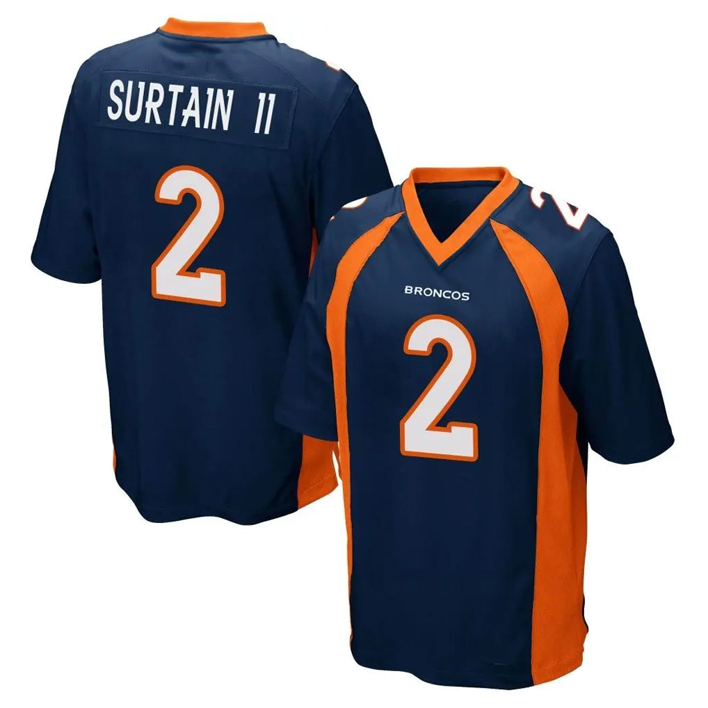 Yuxns D.Broncos #2 Pat Surtain II Player Navy Game Stitched Jerseys