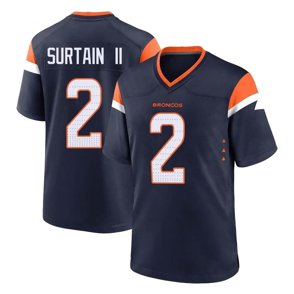 Yuxns D.Broncos #2 Pat Surtain II Player Navy Home Game Stitched Jerseys