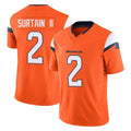 Yuxns D.Broncos #2 Pat Surtain II Player Orange Vapor F.U.S.E. Limited Home Game Stitched Jerseys