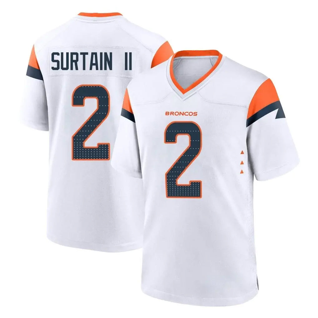 Yuxns D.Broncos #2 Pat Surtain II Player White Home Game Stitched Jerseys