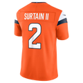 Yuxns D.Broncos #2 Patrick Surtain II Orange Team Vapor F.U.S.E. Stitched Limited Jerseys