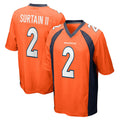 Yuxns D.Broncos #2 Patrick Surtain II Player Orange Home Game Football Stitched Jerseys