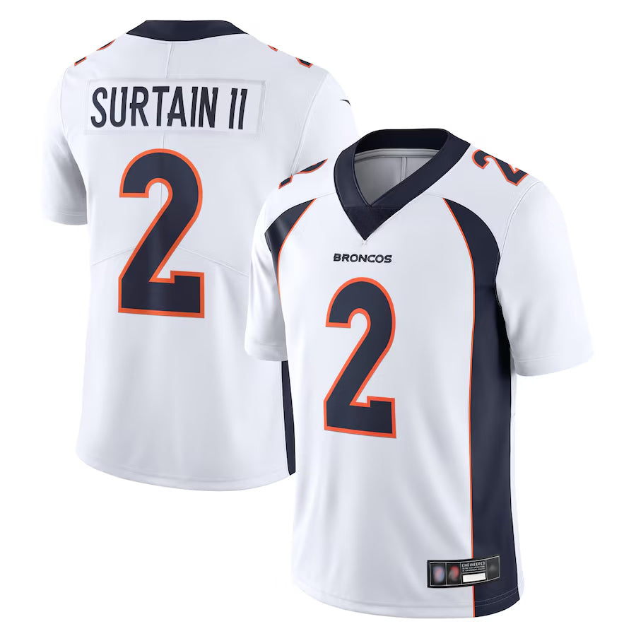 Yuxns D.Broncos #2 Patrick Surtain II Player White Vapor Untouchable Limited Stitched Jerseys