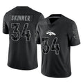 Yuxns D.Broncos #34 JL Skinner Player Black Reflective Limited Stitched Jerseys