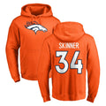 Yuxns D.Broncos #34 JL Skinner Player Orange Pullover Hoodie Limited Stitched Jerseys