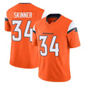 Yuxns D.Broncos #34 JL Skinner Player Orange Vapor F.U.S.E. Limited Home Game Stitched Jerseys