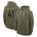 Yuxns D.Broncos #41 Drew Sanders Player Olive Salute to Service Pullover Hoodies Limited Stitched Jerseys