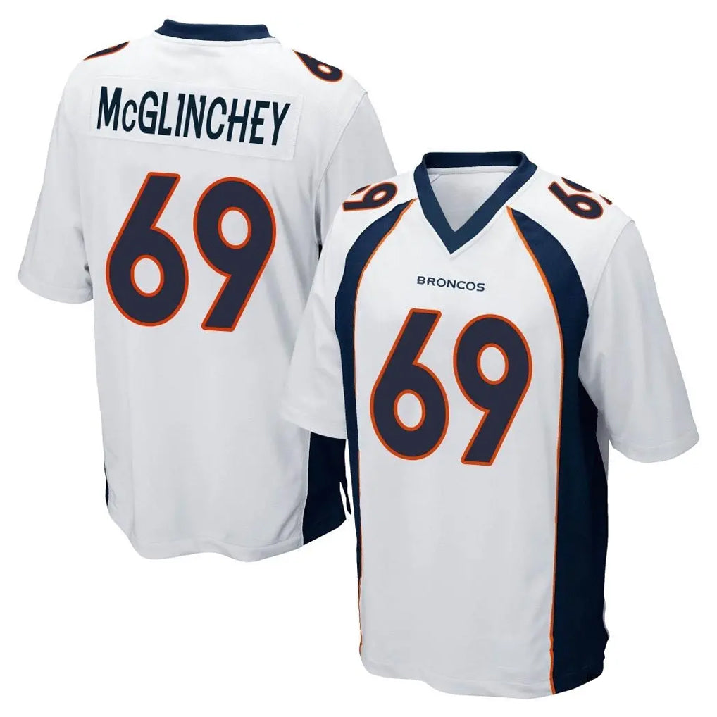 Yuxns D.Broncos #69 Mike McGlinchey Player White Game Stitched Jerseys