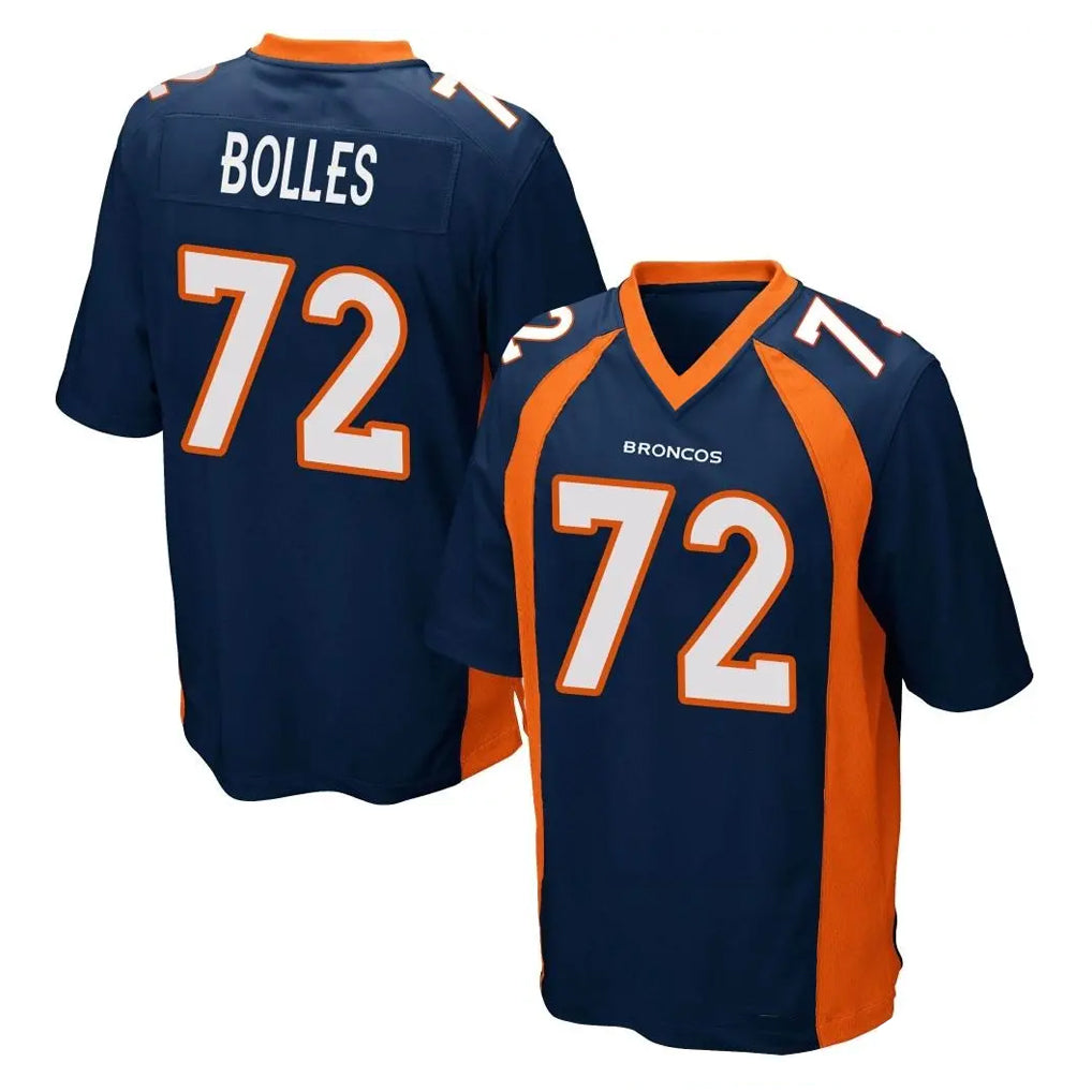 Yuxns D.Broncos #72 Garett Bolles Player Navy Game Stitched Jerseys