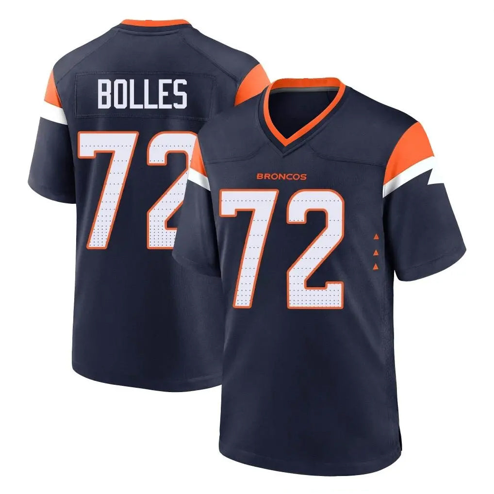 Yuxns D.Broncos #72 Garett Bolles Player Navy Home Game Stitched Jerseys