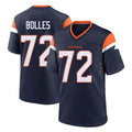 Yuxns D.Broncos #72 Garett Bolles Player Navy Home Game Stitched Jerseys