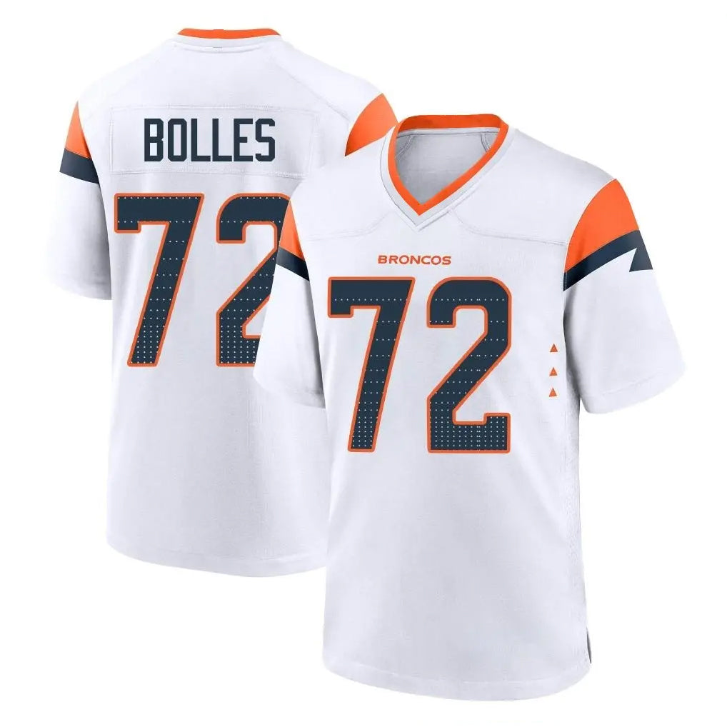 Yuxns D.Broncos #72 Garett Bolles Player White Home Game Stitched Jerseys