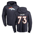 Yuxns D.Broncos #73 Frank Crum Player Navy Pullover Hoodie Limited Stitched Jerseys