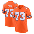 Yuxns D.Broncos #73 Frank Crum Player Orange Alternate Collection Throwback Game Stitched Jerseys
