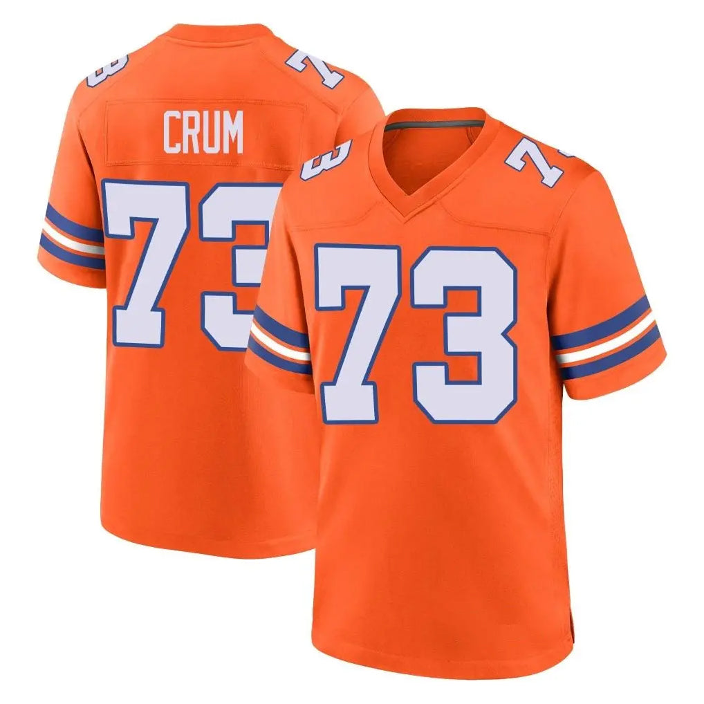Yuxns D.Broncos #73 Frank Crum Player Orange Alternate Collection Throwback Game Stitched Jerseys