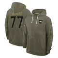 Yuxns D.Broncos #77 Quinn Meinerz Player Olive Salute to Service Pullover Hoodies Limited Stitched Jerseys