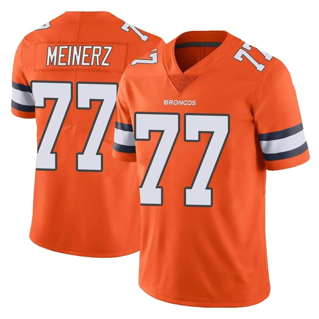 Yuxns D.Broncos #77 Quinn Meinerz Player Orange Vapor Untouchable Limited Home Game Stitched Jerseys