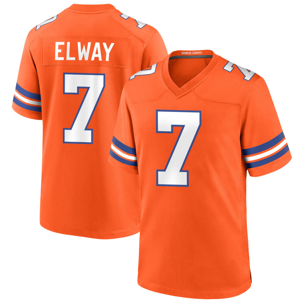 Yuxns D.Broncos #7 John Elway Player Orange Throwback Game Stitched Jerseys
