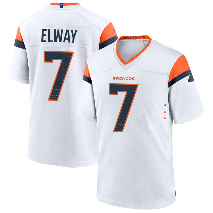 Yuxns D.Broncos #7 John Elway Player White Home Game Stitched Jerseys