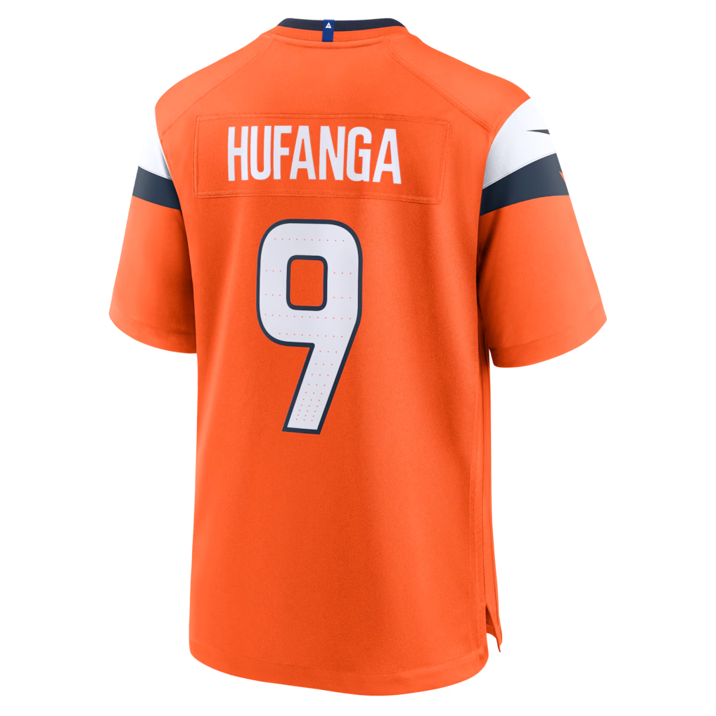 Yuxns D.Broncos #9 Talanoa Hufanga Orange Team Game Stitched Jerseys