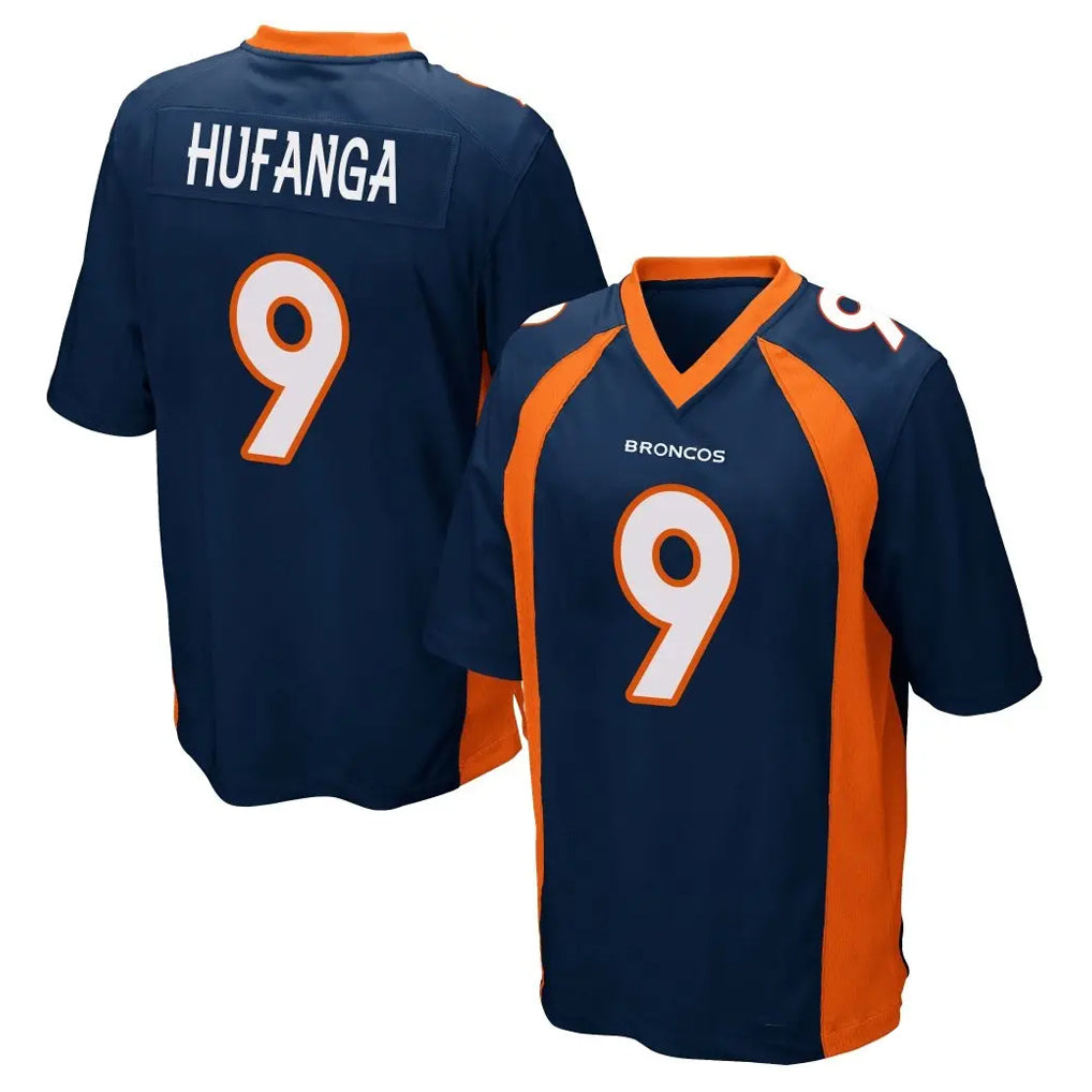 Yuxns D.Broncos #9 Talanoa Hufanga Player Navy Game Stitched Jerseys