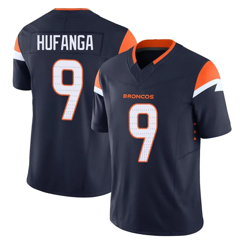 Yuxns D.Broncos #9 Talanoa Hufanga Player Navy Limited Vapor F.U.S.E. Home Game Stitched Jerseys