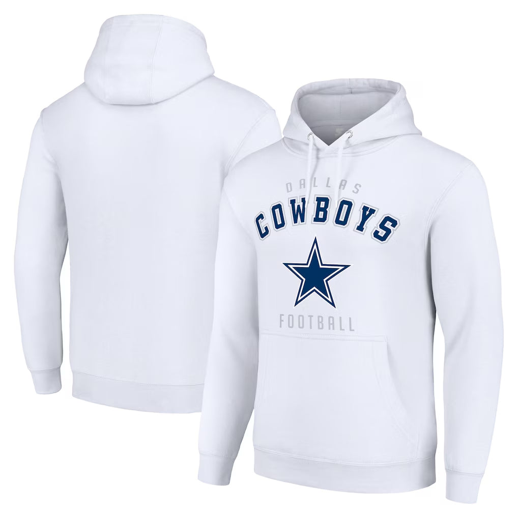 Yuxns D.Cowboys White Pullover Hoodies Limited Blank Player Stitched Jerseys